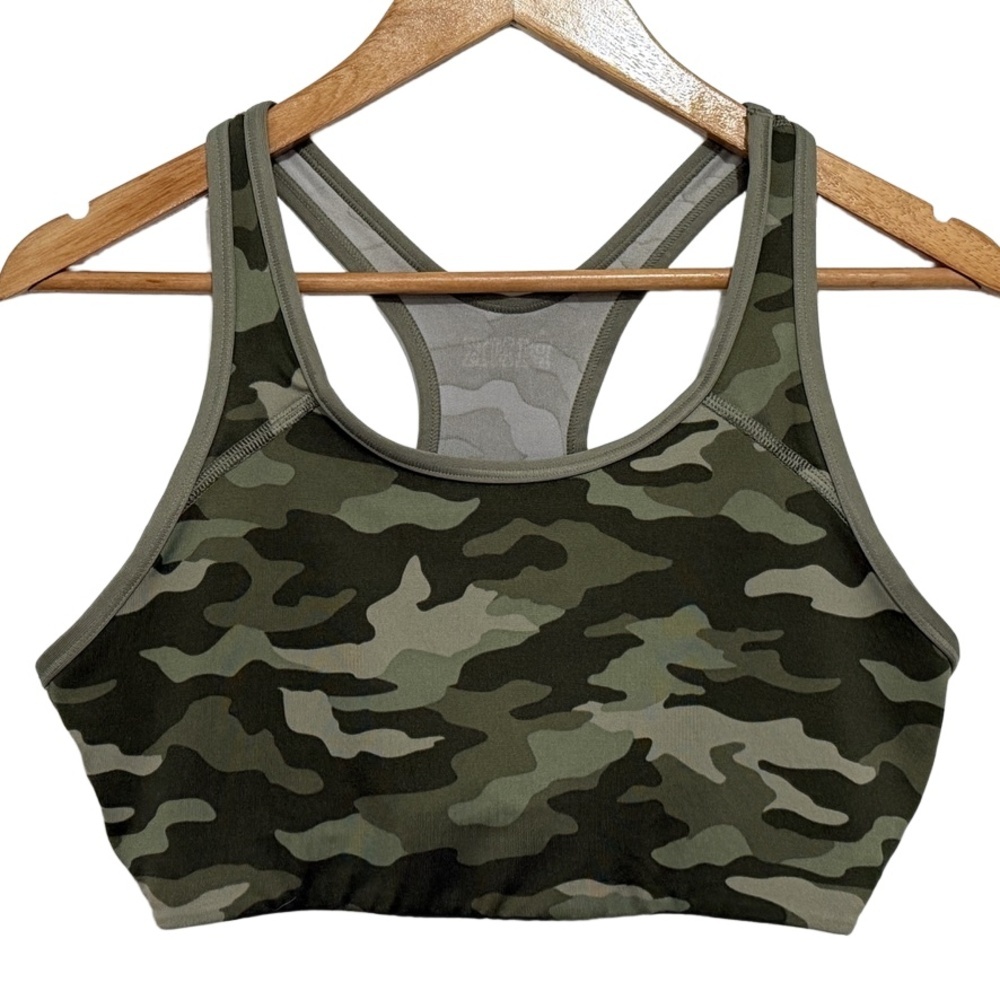 Womens PINK by Victoria's Secret Ultimate Green Camo Racerback Sports Bra Size M